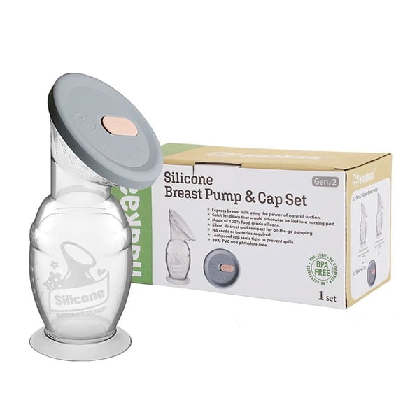Tire-lait manuel en silicone Haakaa avec base à ventouse et capuchon en silicone (150 ml)