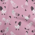 thumbnail image 1 of oneOone Velvet Light Pink Fabric Rooster Cock Craft Projects Decor Fabric Printed By The Yard 58 Inch Wide, 1 of 4