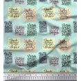 thumbnail image 1 of Soimoi Green Modal Satin Fabric Motivational Quotes Text Print Fabric by the Yard 42 Inch Wide, 1 of 5