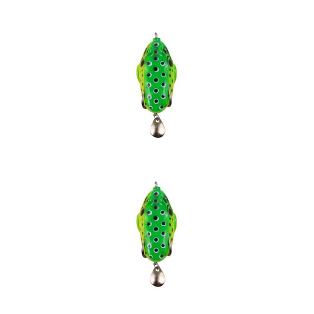 QualitChoice 1/2/3/5 Fish Lure Artificial Bait 8cm Workmanship Compact Size No Burrs Exquisite Rotating Lures Fishing Tackle Light Green 2PCS