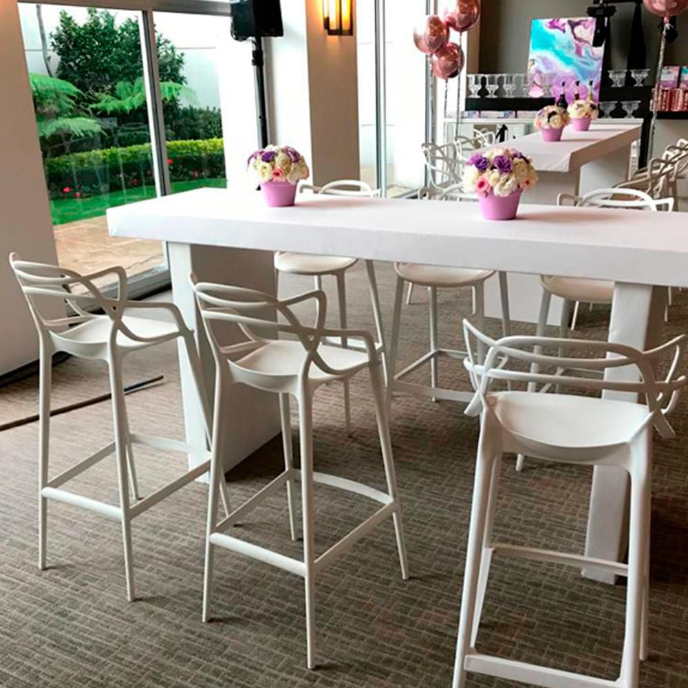 Ensemble de 6 tabourets de comptoir en plastique blanc de la collection Heavenly
