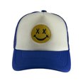 thumbnail image 2 of Gravity Threads Smile Face Embroidery Adjustable Trucker Hat - Cross Eye - White/Royal, 2 of 2