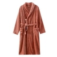 thumbnail image 1 of Womens Fashion Robe Bathrobe Lengthening Keep Warm Lapel Same Style For Men And Women Long Sleeve, 1 of 4