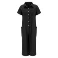 thumbnail image 3 of Kcodviy Combinaison Décontractée pour Femme à Manches Longues, Col Roulé, Manches Courtes, Longueur Mi-Cuisse, Combinaison Chemise pour Femmes, 3 of 5