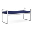 thumbnail image 1 of Banc 2 Places pour Réception Salle d'Attente Soins de Santé / Acier Argenté / Bleu, 1 of 5