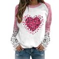 thumbnail image 1 of VALMASS Plus Size Valentine'S Day Raglan Sleeve Sweat-Shirts Mode Imprimé Cosy Tops Casual Col Rond Tunique Sweat-Shirts (M, Pink-B), 1 of 3