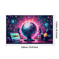 thumbnail image 1 of Disco Party Backdrop Vinyl Record Music Banner for Retro Dance Party Decoration Studio Background Photography Props Themed Event Decor, 1 of 5