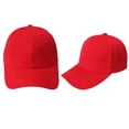 thumbnail image 2 of Penkiiy Solid Baseball Cap Adjustable Size for Running Workouts and Outdoor Activities All Seasons Red, 2 of 3