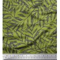 thumbnail image 1 of Soimoi Green Georgette Viscose Fabric Artistic Leaves Printed Fabric 1 Yard 42 Inch Wide, 1 of 3