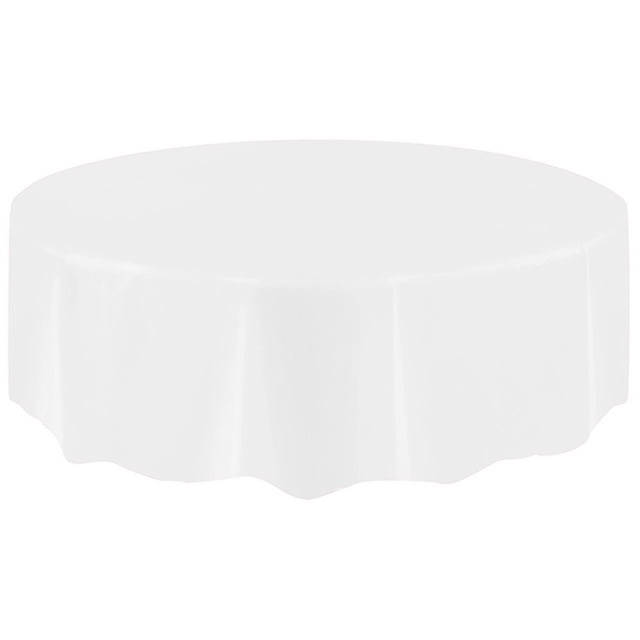 Table Linen Cover for Parties - Circular Wipe Clean Tablecloth Large Round Dining & Kitchen Protector