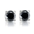thumbnail image 1 of White Gold 1/2ct Round Cut Black Diamond Studs 14k, 1 of 2