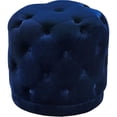 thumbnail image 1 of Meridian Furniture Harper Collection Modern | Contemporary Velvet Upholstered Ottoman / Stool with Deep Button Tufting, Solid Wood Frame, Navy, 18" W x 18" D x 17" H, 1 of 4