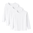 thumbnail image 1 of WRKEKC Chemises à Manches Longues pour Garçons Couche de Base Modal 3 Pack Couleur Unie Col Rond Haut pour Filles pour Printemps Automne, 1 of 8