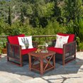 thumbnail image 1 of Gymax Ensemble de Conversation de Patio en Rotin Osier 3 Pcs Ensemble de Meubles d'Extérieur avec Coussin Rouge, 1 of 10