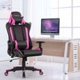 thumbnail image 2 of Goplus Chaise de Jeu de Massage Chaise de Course Inclinable avec Soutien Lombaire et Appuie-Tête Rose, 2 of 10