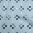 thumbnail image 1 of oneOone Cotton Silk Dusty Blue Fabric Geometric Fair Isle Pattern Sewing Craft Projects Fabric Prints By Yard 42 Inch Wide, 1 of 4