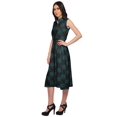thumbnail image 3 of Moomaya Adjustable Fabric Belt Printed Lapel Collar Button Down Casual Dress, 3 of 4