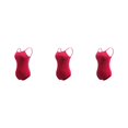 thumbnail image 4 of yingyy 1/2/3 Justaucorps de Danse Justaucorps de Ballet Tenue de Danse Travail Soigné Élastique Résilience Accessoires Attrayants pour Femme Entrejambe Fermé Rouge Vin TG 3 Pcs, 4 of 6
