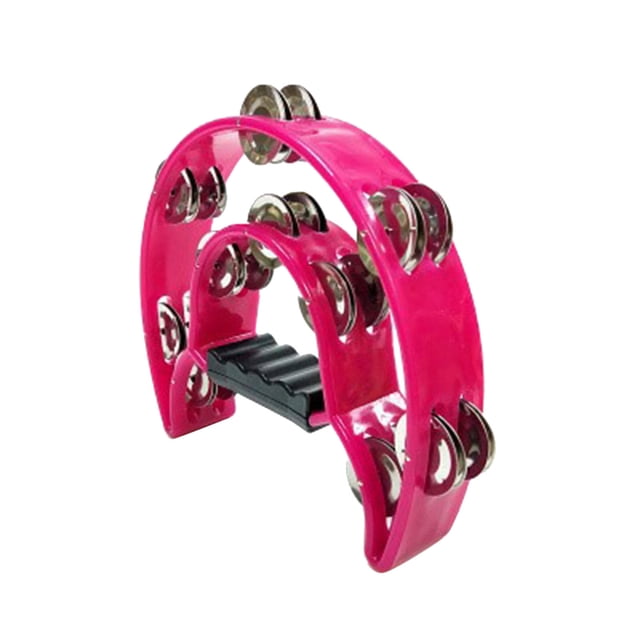 Tambourin Métal Demi-Lune Instruments de Musique Double Métal Instruments à Main Percussion avec Poignée Ergonomique Tambourins pour Adultes Tambourin Métal Percussion Tambourin Ensemble
