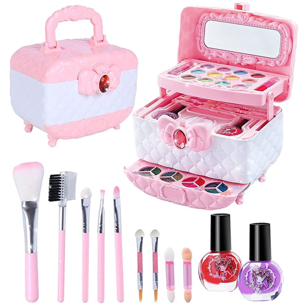 Princess Makeup Toy Set for Girls Multifunctional Children‘s Makeup Kit Washable Kids Makeup Simulation Kit Educational Toys Birthday Gift for 2 to 11 Year Old Girls Kids