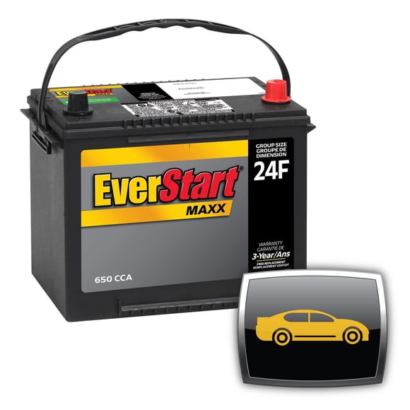 EverStart PL Auto MAXX-24F, 12 Volt, Car Battery, Group Size 24F, 650 CCA
