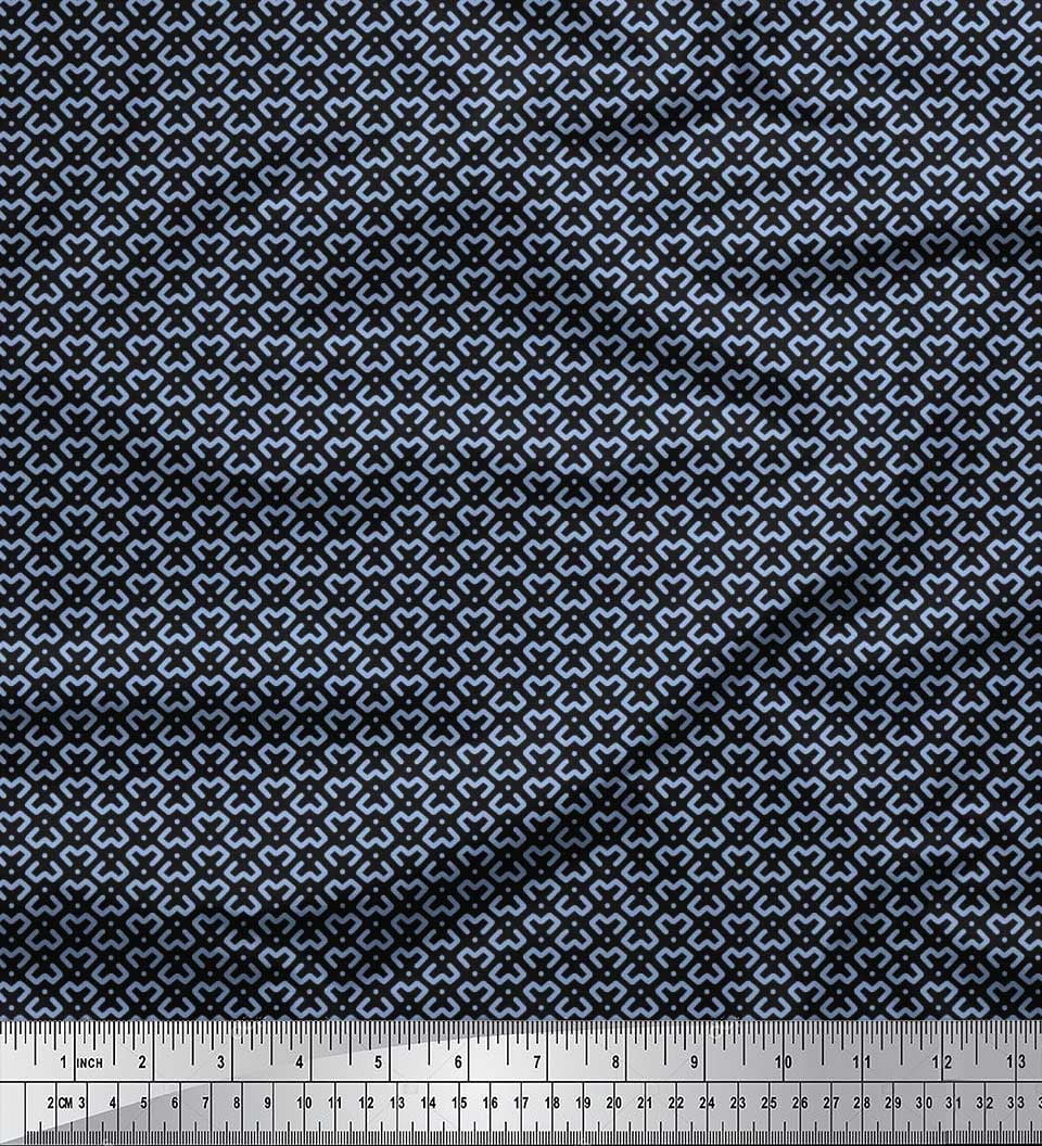 Soimoi Georgette Viscose Fabric Dot & Geometric Small Print Fabric by The Yard 42 Inch Wide