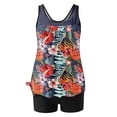 thumbnail image 3 of UPPADA Two Piece Tankini Swimsuits for Women High Waisted 2 Piece Bathing Suits Floral Print Tankini Set Tummy Control Modest Swimwear for Holiday Bathingsuits for Women Over 50 Multicolor,S, 3 of 6