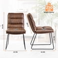 thumbnail image 4 of Homy Casa 2 Pack Dining Chairs with Tufted Faux Leather Seat and Rust Proof Metal Legs for Dining Room, 4 of 7