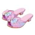thumbnail image 4 of IUJSOY Girls Slide Sandals Princess Dress Shoes Low Heel Little Kids 13, 4 of 8