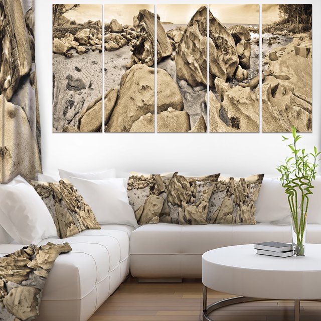 Rocky Praslin Seychelles Panorama - Landscape Canvas Art Print