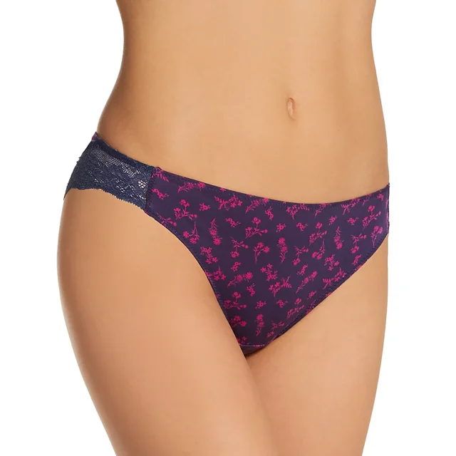 Maidenform Womens Comfort Devotion Lace Back Tanga, 5, Falling Ditsy PrintNavy