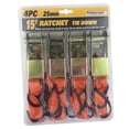 thumbnail image 3 of koolsoo 4Pcs Ratchet Down Straps 500 Lbs Load Capacity Car Luggage for Moving Orange, 3 of 7