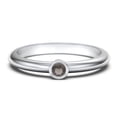 thumbnail image 1 of Bague Classique à Pierre de Naissance Sertie Clos - Quartz Fumé (Juin), 1 of 4