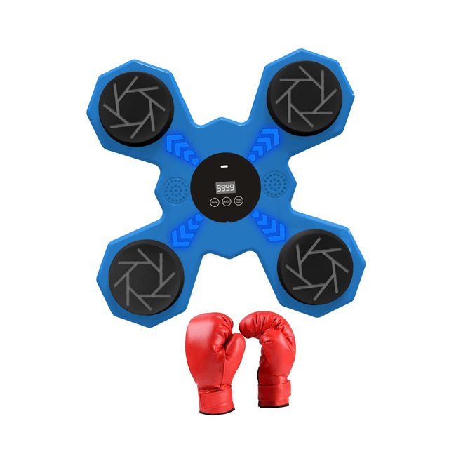 jinwen Music Boxing Machine Adjustable Boxing Training for Fitness Kickboxing Karate Blue