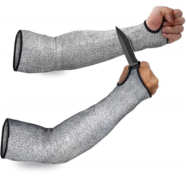 Level 5 HPPE Cut Resistant Arm Sleeves Anti-Puncture Labor Work Safety Gloves Gardening Construction Automobile Arm Protection ,Superior Grip