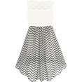 thumbnail image 2 of Robe Fille Dentelle à Chiffon Rayée Noir Blanc Taille Nouée 7 Ans, 2 of 5