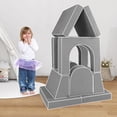 thumbnail image 4 of Gymax Canapé Modulable pour Enfants 8 Pcs avec Housse en Suède Mousse Haute Densité Gris, 4 of 10