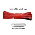 thumbnail image 3 of 6mm*15m With 4000lbs Fairlead ATV Winch Line,Off Road Rope,Synthetic Winch Rope 6mm,Boat Winch Cable,UTV Winch Accessaries ,Easy to Use, 3 of 5
