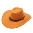 thumbnail image 1 of Chapeau de Soleil Cowboy à Grand Bord Décontracté pour Adulte - Matériau Polyester, Sangle Réglable, Protection Solaire pour Voyage/plage, 1 of 2