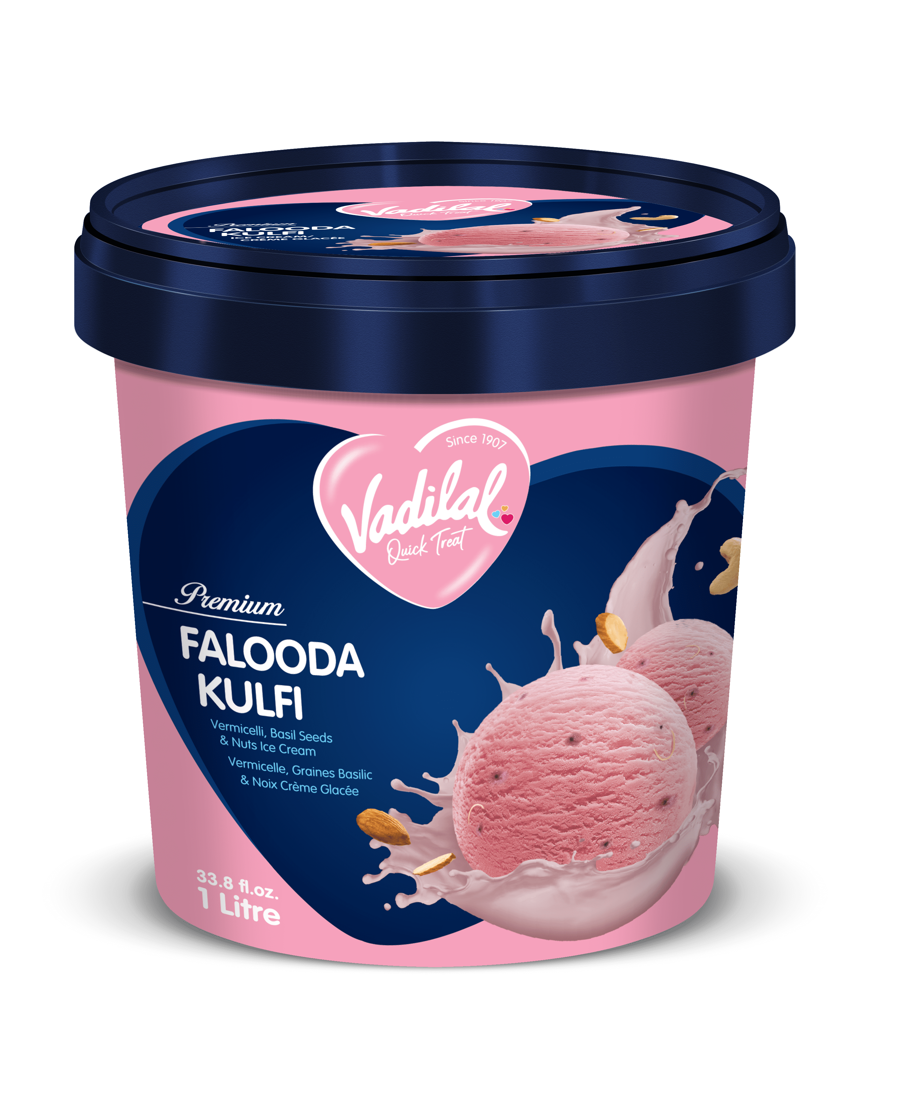 Vadilal Falooda Ice Cream 1 Ltr.8 fl.oz, Vadilal Falooda Ice Cream