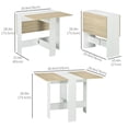 thumbnail image 3 of Drop Leaf Dining Table Folding Multifunctional Table Space Saving Oak, 3 of 10