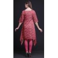 thumbnail image 3 of Bimba Hauts Imprimés Floraux à Feuilles Roses et Camélias en Floraison pour Femmes Kurti Asymétrique Robe d'Été pour Filles Grand, 3 of 6