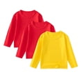 thumbnail image 1 of ZACPNCV Chandails Molletonnés à Col Rond pour Filles 3 Pcs, Chandails à Manches Longues pour Enfants, Hauts, Chandail d'Automne, Rouge, 10-11 Ans, 1 of 8