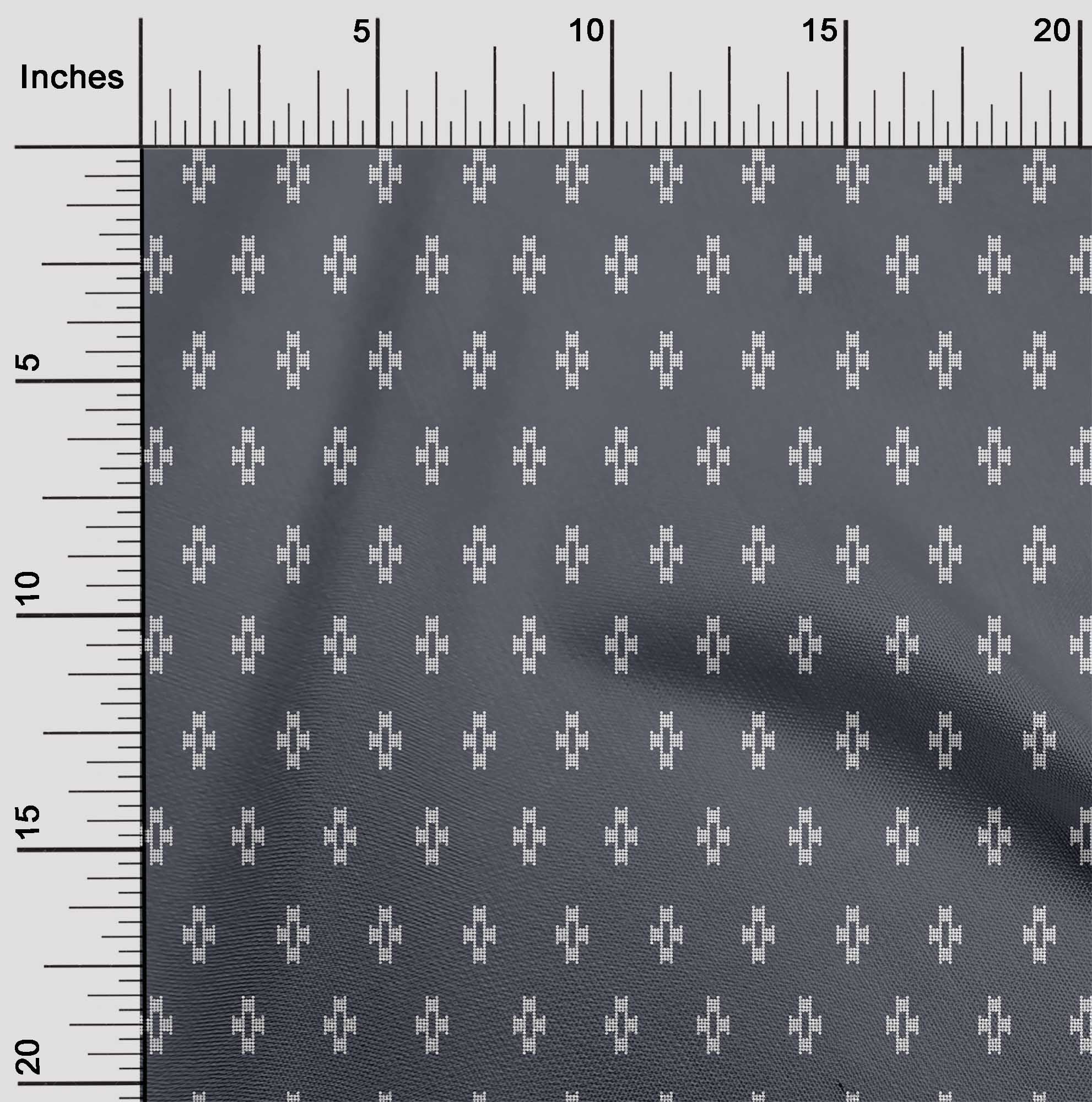 oneOone Polyester Lycra Fabric Plus Sign Kasuri Fabric Prints By Yard 56 Inch Wide