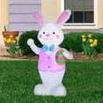thumbnail image 1 of Gemmy Easter Bunny Holding Easter Egg Airblown Inflatable Easter Rabbit, 1 of 2