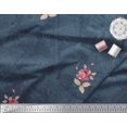 thumbnail image 2 of Soimoi Georgette Viscose Texture Tissu, Feuilles & Fleurs Roses Tissus Imprimés par Yard 42 Pouces de Large, 2 of 3
