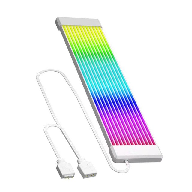 Miulika ARGB Motherboard Extension Cable LED Light Strip Bar for PC Computer Chassis White 12 Strips