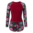 thumbnail image 3 of Kcodviy Femmes 2 Pcs Long Femmes Guards Maillot de Bain à Manches Longues Manche Maillot Dermoprotecteur avec Guards pour Soutien-Gorge Intégré Maillots de Bain à Manches Longues Garde Upf 50+ Chandail de Bain Chandails de Garde pour Femmes avec Bas Culottes Garçonnes, 3 of 7