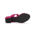 thumbnail image 3 of Women's Dual Straps Mid Chunky Heel Slide Sandals Hot Pink 7.5, 3 of 8
