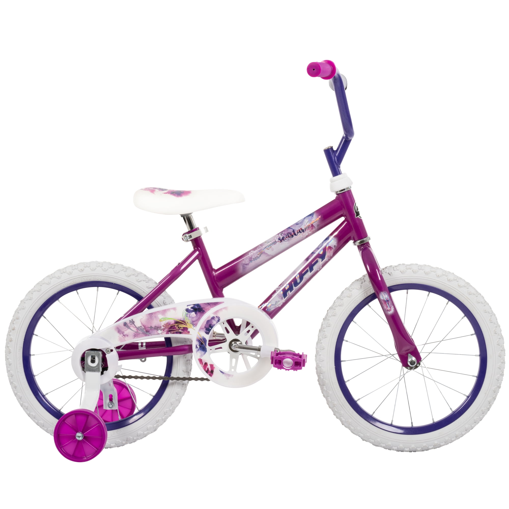 Huffy 16" Sea Star Kids' Bike, Fits Riders 42" - 48", Purple, Youth, Girls